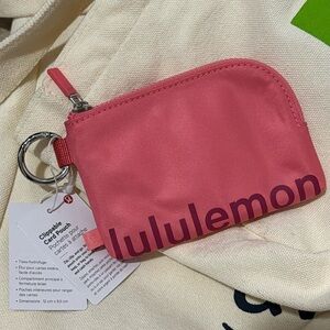 NWT Lululemon Clippable card pouch, sakura pink